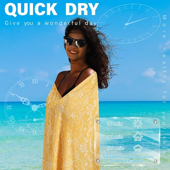 2 Pack Turkish Beach Towel Quick Dry Absorbent Cotton Lightweight Thin Bathroom Bath Pool Swim Towels Extra Large Oversized Sand Free Beach Accessories Essentials Stuff Cloud Adults Gift