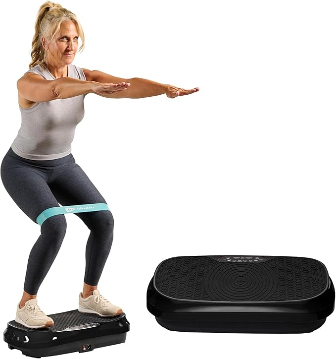 Lifepro Waver Mini Vibration Plate for Lymphatic Drainage – Whole Body Vibrating Platform Exercise Machine for Muscle Toning & Recovery with Remote & Resistance Bands, Max Load 260 lb