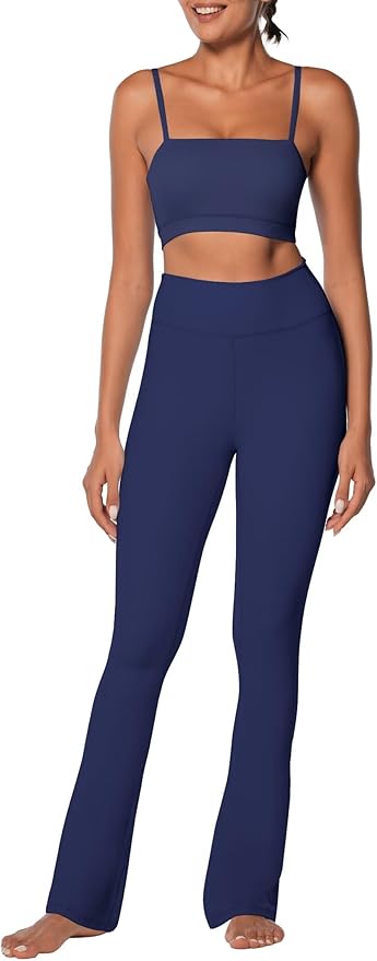 Sunzel High Waist Mini Flared Leggings for Women, Tummy Control Casual Flare Yoga Pants for Yoga Workout Gym