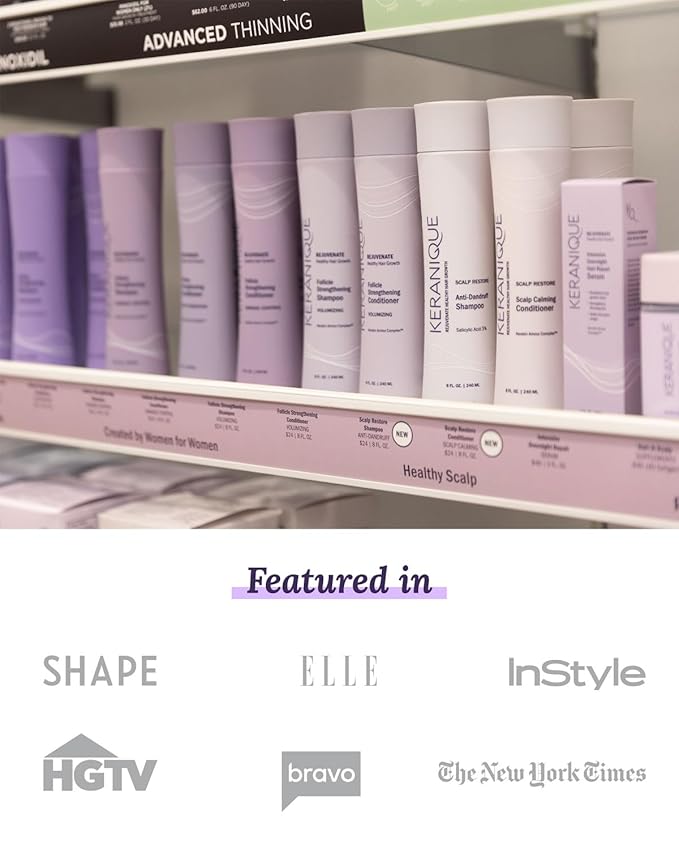 Keranique Hair Thickening Serum - Advanced Keratin-Enriched Follicle Booster Spray for Density Restoration and Fuller Growth