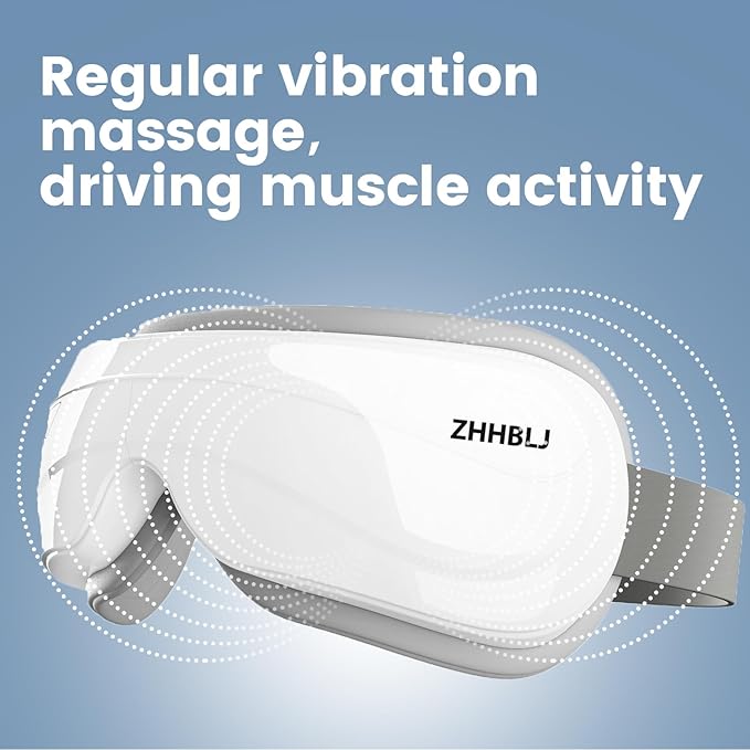Eye Massager with Heat,Music,Compression, Heated Eye Mask Massage for Migraines & Headache Relief, Reduce Dry Eyes Improve Sleep, Reduce Strain. Birthday and Christmas Gifts for Women Men Mom Dad Her