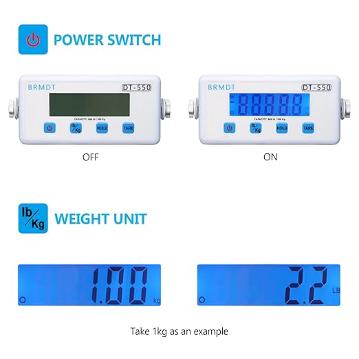 Digital Scales for Body Weight Heavy Duty for Hospital & Physician Use, Large Digital Display and Base, Desktop & Suspended Display Screen with Bracket, Weigh Up to 660lbs/300kg (White, DT-550)