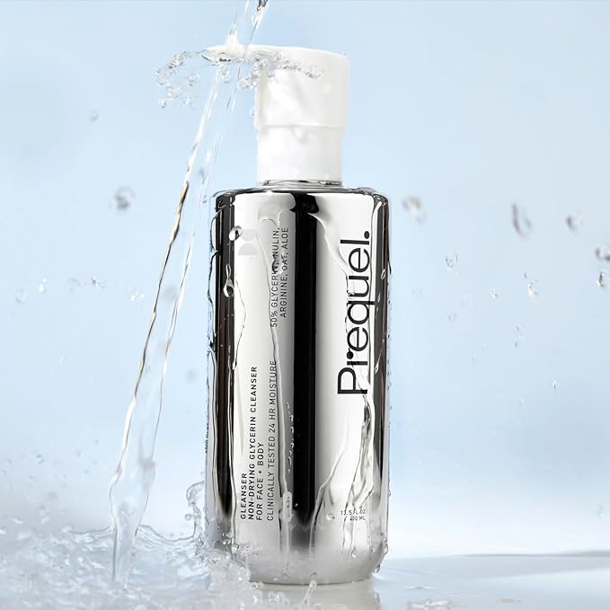 Prequel Skin Gleanser, Moisturizing Glycerin Face Wash, Professional Strength Face Cleanser for Women, Unscented Sensitive and Dry Skin Face Wash Pump Bottles - 6.75 fluid ounce (Pack of 2)