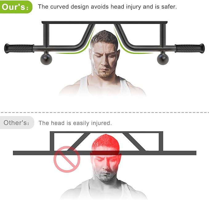 SELEWARE Heavy Duty Wall Mounted Doorway Pull Up Bar Fully Welded Multifunctional Chin Up Bar with Resistance Band Hooks & Ball Finger Training, 500LB Capacity Support Beam or Joist Mount