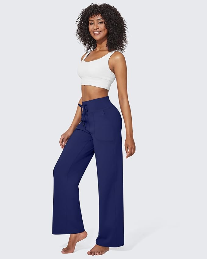G4Free EverGoing Wide Leg Pants for Women Yoga Pants High Waist Sweatpants with Pockets Stretch Lounge Pants Comfy