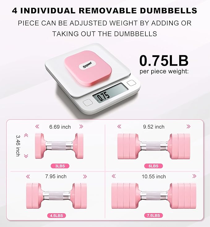 15LB 20LB 40LB 50LB Adjustable Dumbbell Set Free Weights Dumbbells Set for Women Men Hand Weights Sets Adjust Dumbbell Weight Sets for Home Gym Exercise Workout Strength Training Equipments
