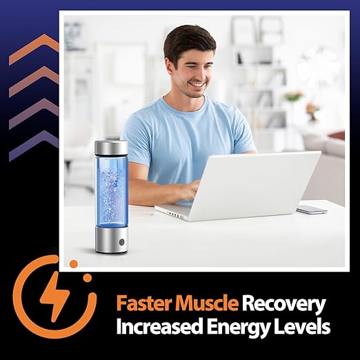 Hydrogen Water Bottle Generator, Portable Rechargeable aquahealth Hydrogen Water, Hydrogen Water Ionizer Machine, with SPE/PEM Technology, for Home Office Travel Fitness Drinking (Clear)