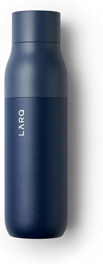 LARQ Bottle PureVis 17 oz - Self-Cleaning and Insulated Stainless Steel Water Bottle with UV Water Purifier and Award-winning Design | Reusable & Travel Friendly, Monaco Blue