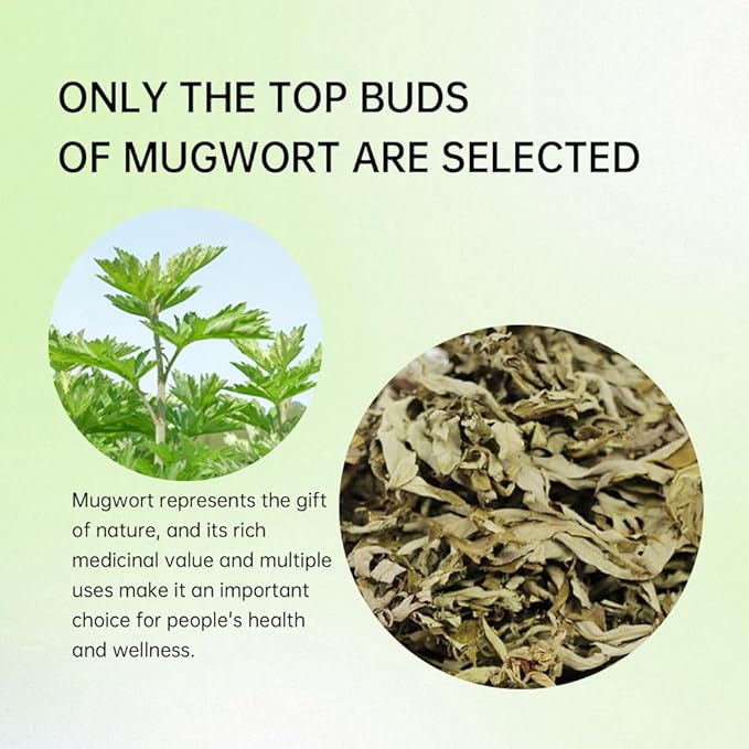 HANFANGLING Mugwort Tea, Natural Herbal Tea, Refreshing, Made from Premium Natural Mugwort Buds, Gift Tea (Loose Leaf)