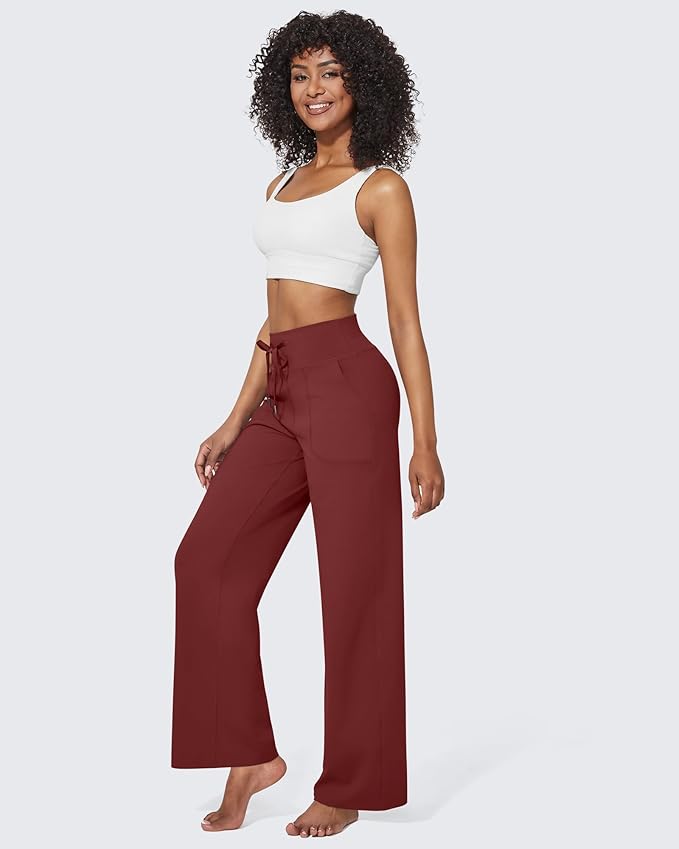G4Free EverGoing Wide Leg Pants for Women Yoga Pants High Waist Sweatpants with Pockets Stretch Lounge Pants Comfy