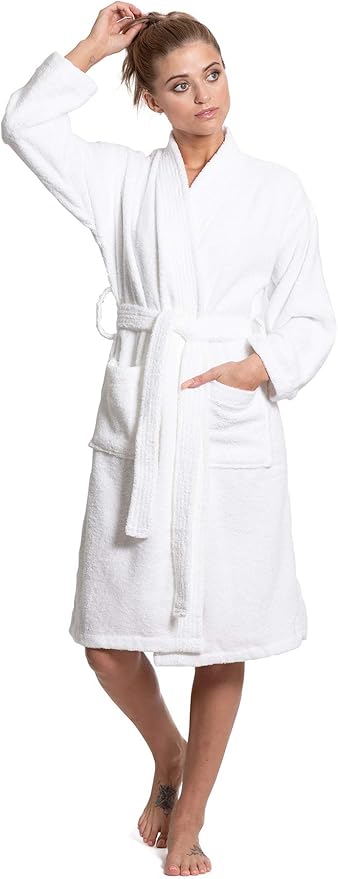 Turkuoise Soft & Absorbent Towel Robe, 100% Cotton Turkish Terry Cloth Kimono Bathrobes for Women