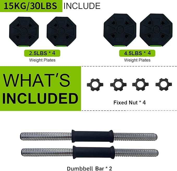 Adjustable Dumbbell Set, Adjustable Weights 30/44 /66/88 LBS Free Weight Set for Home Gym