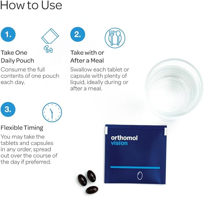 Orthomol Vision, 30-Day Supply, Comprehensive Eye Health Supplement with Micronutrients to Support Vision & Eye Wellness