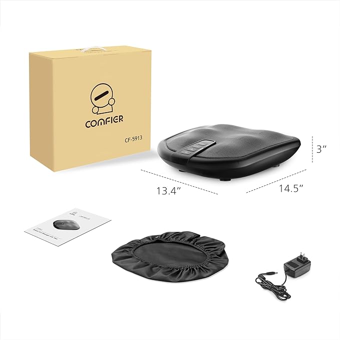 COMFIER Shiatsu Foot Massager for Plantar Fasciitis,Neuropathy, Keading Feet Massager Machine with Heat.Foot & Back Massager with Washable Cover, Feet Warmer for Men,Women