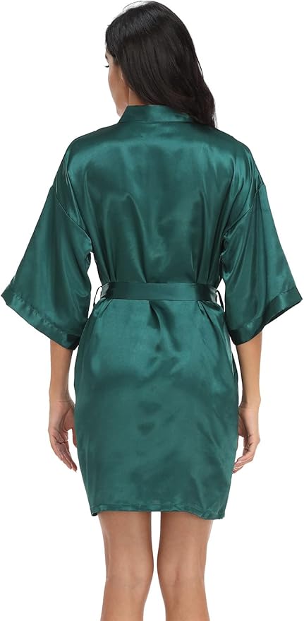 Women's Pure Short Silky Robes Bridesmaid Bride Party Satin Robes Sleepwear