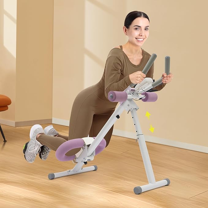Bigzzia Ab Machine, Ab Workout Equipment Machine for Stomach Workout Foldable Abdominal Trainer for Home Gym Adjustable Ab Exercise Bench Crunch Machine for Core Abdomen