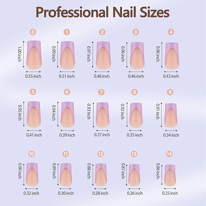 Misssix XBASICTIPS French Gel Nail Tips, 150Pcs Soft Gel French Tip Press on Nails, Long Square Pre-Shaped Fake Nails, No Need to File for Art DIY 15 Sizes