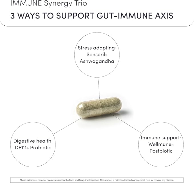 Defend Immune & Gut Support – Spore Probiotic DE111®, Beta Glucan, Ashwagandha – Supports Immunity, Gut Health, Stress & Bloating Relief Supplement – 60 Capsules