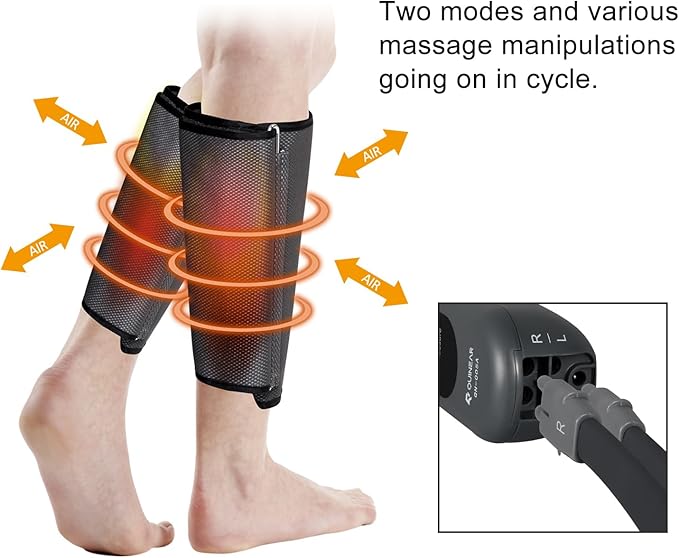 QUINEAR Air Compression Leg Massager for Circulation & Pain Relief, Calf Massagers with 2 Modes & 3 Intensities, Sequential Compression Device (SCD) for RLS, Edema, FSA-HSA - Ideal Gift