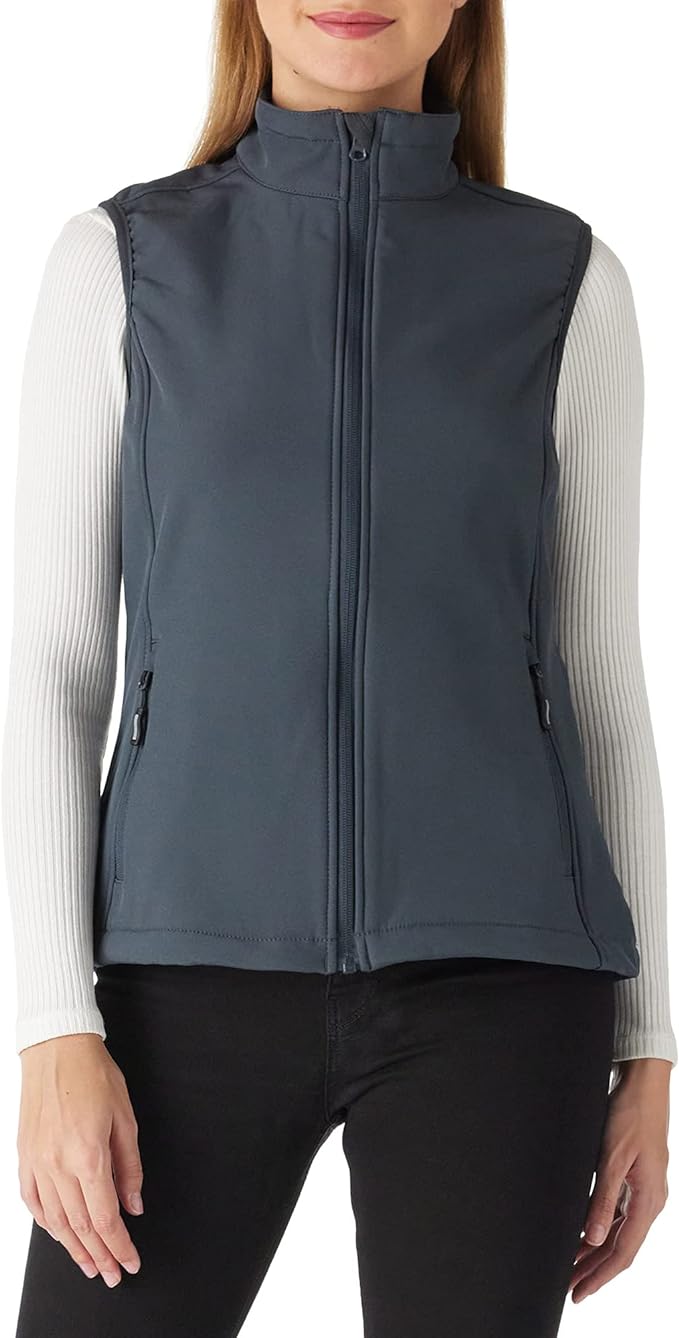 Outdoor Ventures Women's Lightweight Softshell Vest Windproof Fleece Lined Zip Up Sleeveless Jacket for Running Hiking Golf