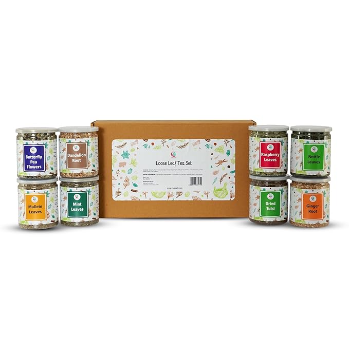Loose Leaf Tea Set | Upto 450 Servings | Set of 8 teas for Wellness and Flavor Enthusiasts | Experience Blissful Infusion & Refreshing Aromatic Teas! | 100% Natural Ingredients | by Yogi's Giftยฎ