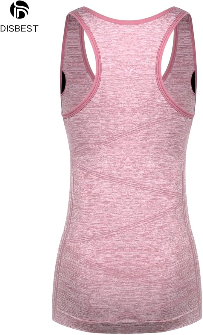 Disbest Yoga Tank Top, Women's Performance Stretchy Quick Dry Sports Workout Running Top Vest with Removable Pads