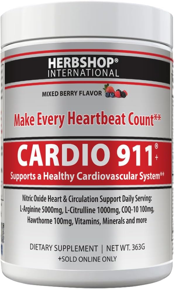 Drink Mix, Mixed Berry, L-Arginine 5000mg, L-Citrulline 1000mg, Vitamins B12, C, D3, Beet Root, 30 Servings, 363 Grams, Premium Wellness Support, Nitric Oxide, Cardio