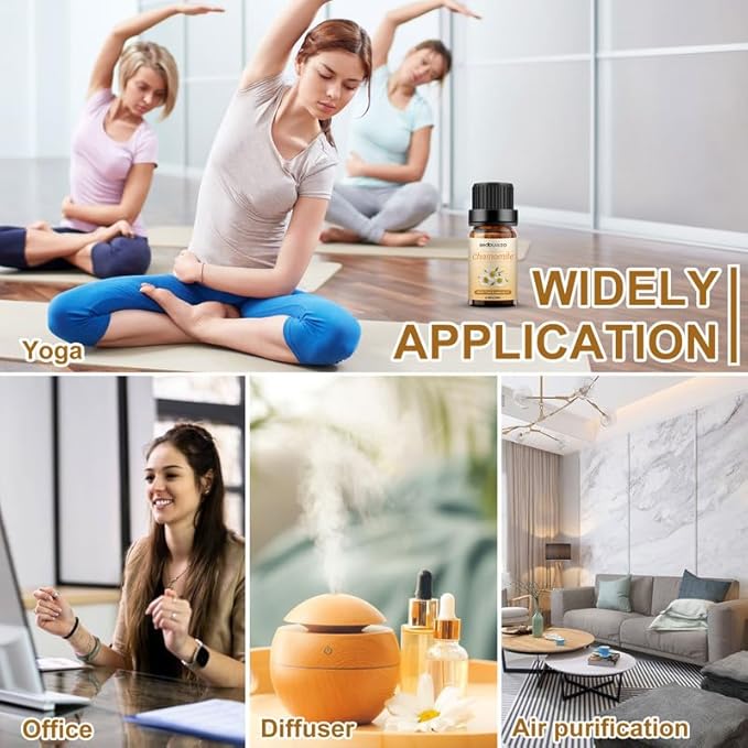 Sedbuwza 3 Pack Lavender Peppermint Chamomile Essential Oil 100% Pure and Natural Aromatherapy Gift Oils for Massage, Diffuser, Soaps, Candle