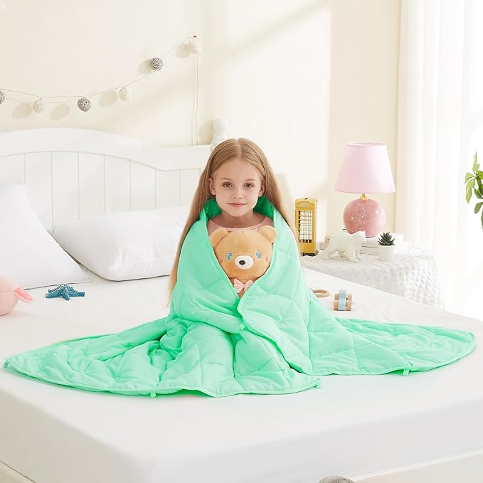 L'AGRATY Weighted Blanket - 36"x48" 5lbs Microfiber Material with Glass Beads Small Blanket for All-Season Summer Fall Winter Soft Thick