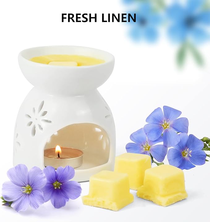 SCENTORINI Wax Melts Wax Cubes, Fresh Linen Wax Melts Strong Scent, Soy Scented Wax Melts for Wax Warmer, 2 x 2.5 oz