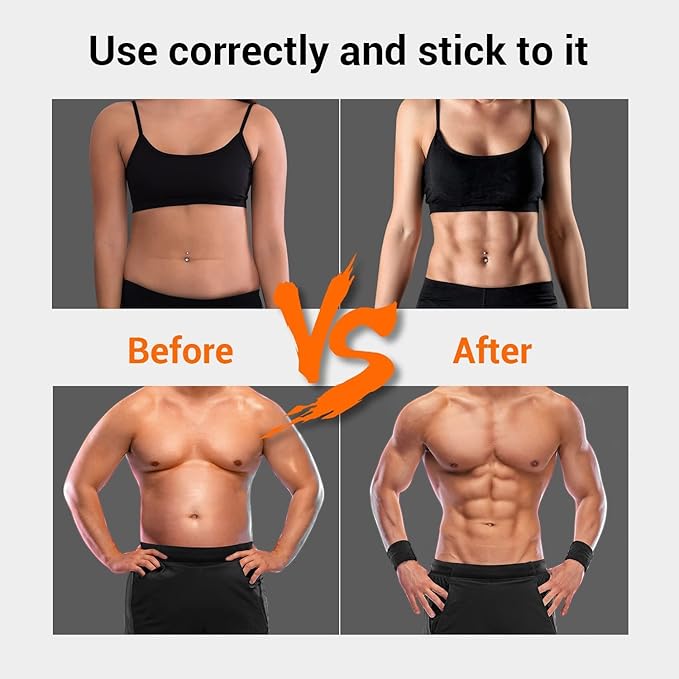 Muscle Toner ABS Training Workout Belt Body Abdominal Toning Gear Waist Trimmer Ab Workouts Intelligent Portable Fitness Apparatus for Men Women Abdomen/Arm/Leg Home Office Exercise