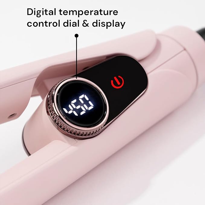 L'ANGE HAIR Le Titane Titanium Flat Iron | Hair Straightener with Curved Edges for Versatile Styling | Dual Voltage Flat Iron with Infrared Heat & Adjustable Temperature | 1.25" Blush