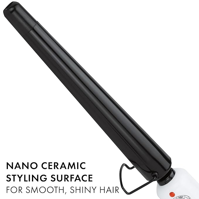 HOT TOOLS Professional Nano Ceramic Extra Long Tapered Curling Iron for Shiny Curls, 3/4 to 1 1/4 Inches