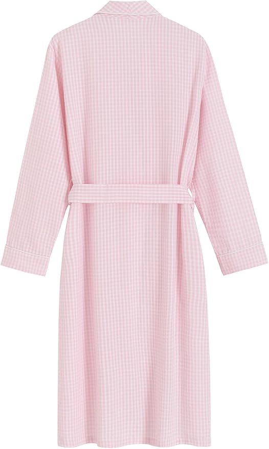 Latuza Women's Seersucker Robe Cotton Bathrobe with Pockets