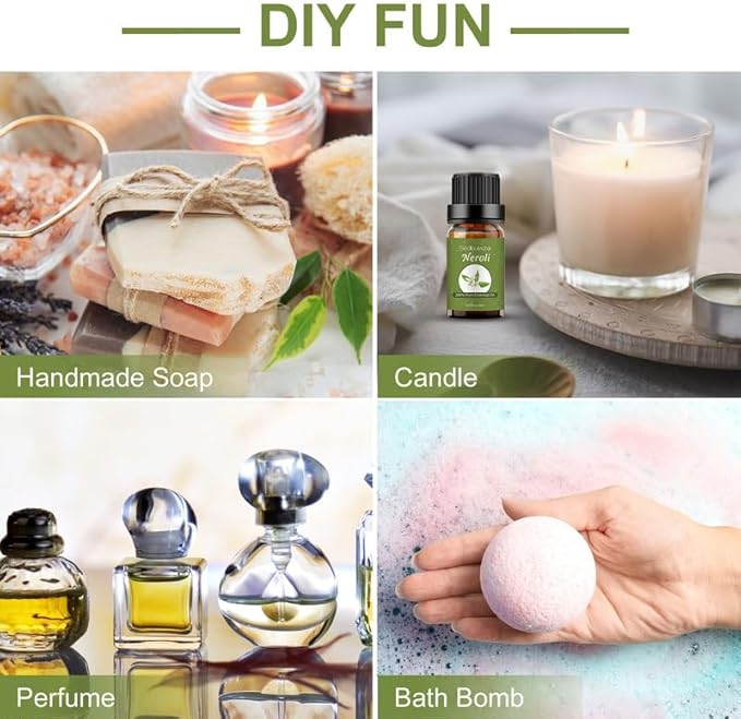 Sedbuwza Neroli Essential Oil, Pure Organic Neroli Fragrance Oil for Diffuser, Humidifier, Soap, Candle, Perfume