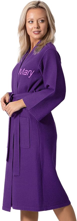 Waffle Knit Lightweight Kimono Spa & Bath Robes for Women - Quick Dry - Soft