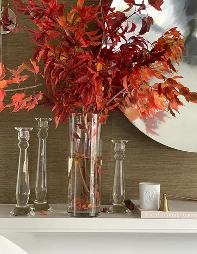Crystal Candlesticks — by Alice Lane Home Collection — Set of 3 — Decorative Candle Holders — Classic Design for Weddings, Dining and Party — Timeless Home Decor — for Tapered Candles — Size S, M & L