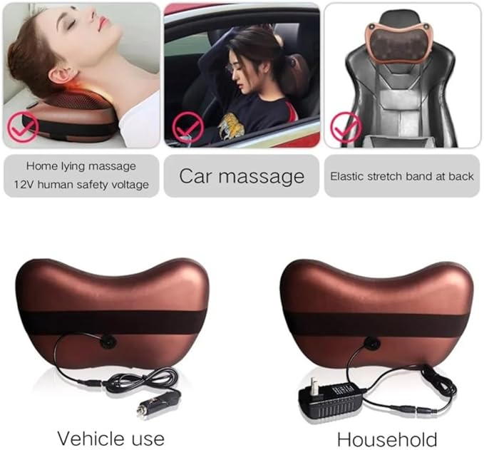Shiatsu Back and Neck Massager with Heat โ Deep Tissue, Pain Relief Pillow for Neck, Shoulders, Legs, Feet โ Relaxing Electric Massager for Home, Car & Office Use