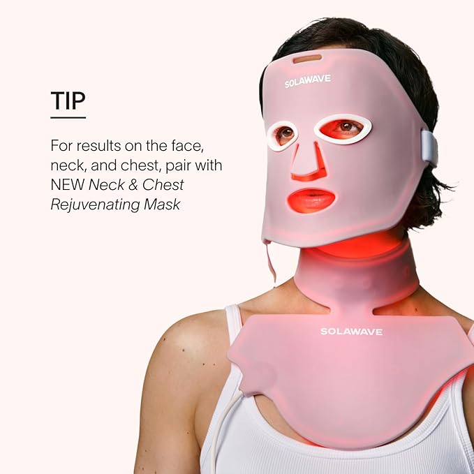 Solawave Red Light Therapy Mask for Face | Red & Near-Infrared Led Light Device | Reduces Appearance of Fine Lines & Wrinkles | Improves Firmness, Elasticity, & Texture | 10-Min Anti-Aging Treatment