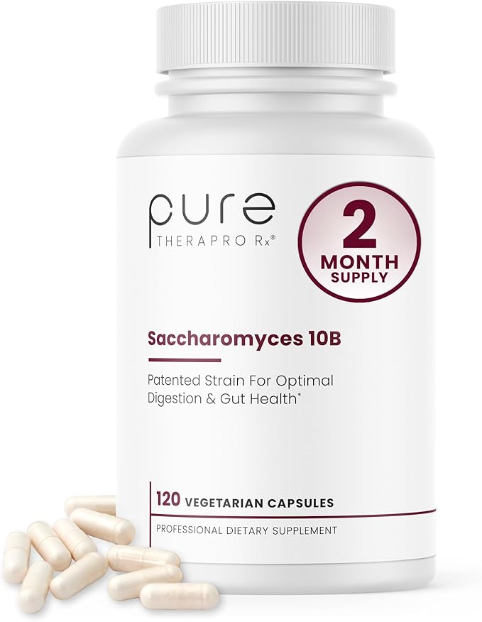 Saccharomyces Boulardii Probiotics 10 Billion CFU Made in USA | No Fillers Patented Strain: Lynside CNCM I-3799 Probiotics for Men and Women | Pure TheraPro Rx, Pharma Grade 120 Count