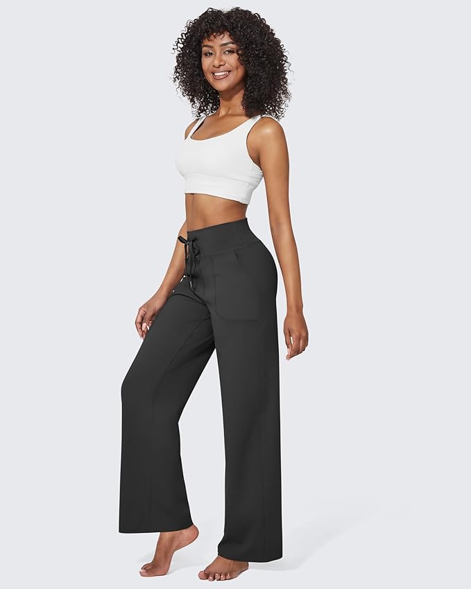 G4Free EverGoing Wide Leg Pants for Women Yoga Pants High Waist Sweatpants with Pockets Stretch Lounge Pants Comfy