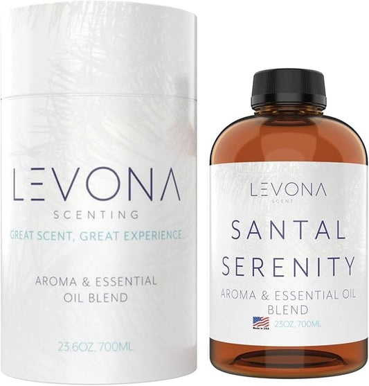 Levona Scent Essential Oils - Scents for Home, Hotel & Office Use - Perfect for Home Diffuser & Humidifiers - Aroma Fragrance Oil, Ideal for Massage, Relaxation, and Spa - Santal Serenity, 700ml