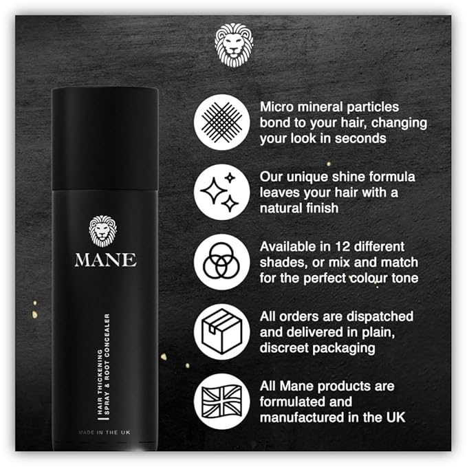 Hair Thickening Fiber Spray by Mane (100ml, Medium Brown)