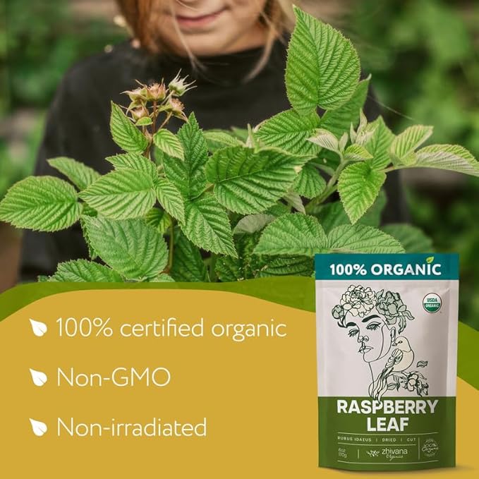 Organic Red Raspberry Leaf Tea โ Wild Raspberry Tea for for Pregnancy, Healthy Cycle, Menstrual Cramps โ 6oz