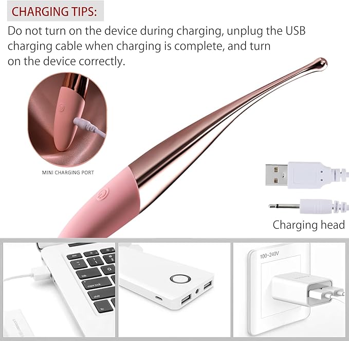CHARMING Personal Wand Massager with Waterproof Vibration for Full Body Massage Use, Promotes Essence Absorption, Relieves Fatigue - Pink