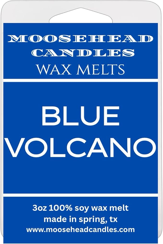 Blue Volcano Wax Melts β 4 Pack Soy Wax Cubes | Tropical Fruit & Citrus Scent with Pineapple, Goji Berry, Mango & Driftwood | Long-Lasting Fragrance for Wax Warmers | Pet Safe, Hand Poured in USA