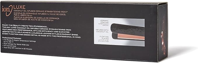 Ion Luxe Coconut Infused Ceramic Flat Iron 1 Inch