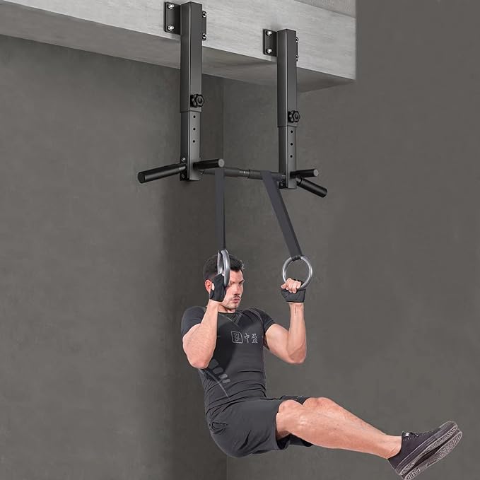 Wall Mount Pull Up Bar, Joist Mount Pull Up Bar, Beam and Rafter Mounted Chin Up Bar for Home Gym With Wood Mount and Wall Mount Screws