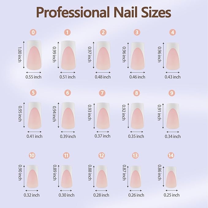 Misssix XBASICTIPS Deep French Tip Press On Nails, 150Pcs French Gel Nail Tips Long Square, Soft Gel Pre-shaped No Need to File 3 in 1 Tips, Fake Nails for Nail Art DIY Extension Designs 15 Sizes