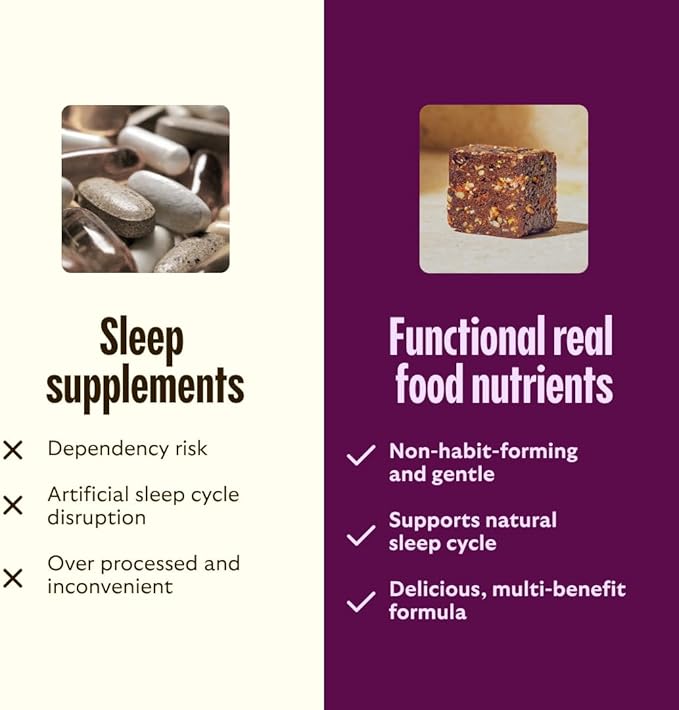 GEM Sleep Aid, Nighttime Bite, Melatonin Free, L-Theanine, Magnesium, Valerian Root Extract | Vegan and Gluten Free | Earthy Chocolate Cherry (28 Pack)
